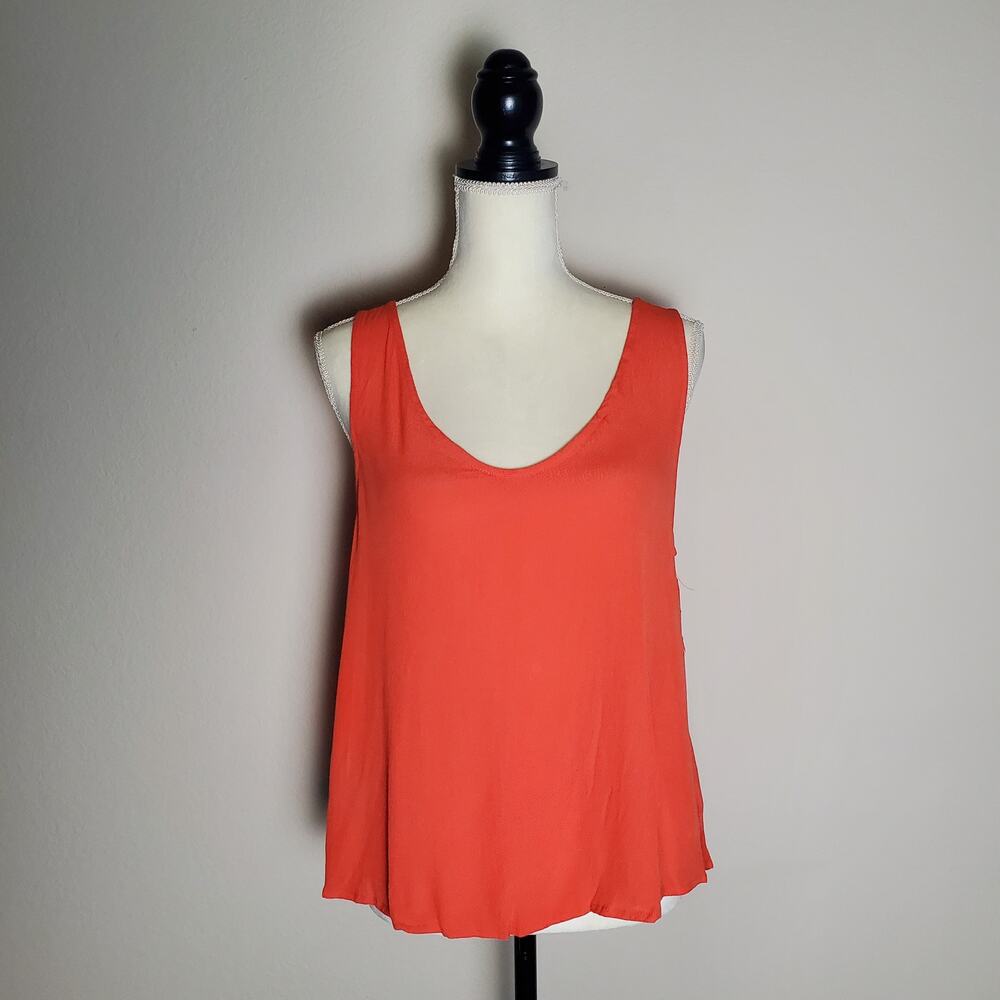 Elodie Orange Tank Top Relaxed Fit Large